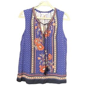 Daniel Rainn Boho Patterned Sleeveless Top